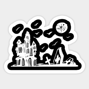 Creepy Halloween Castle Sticker